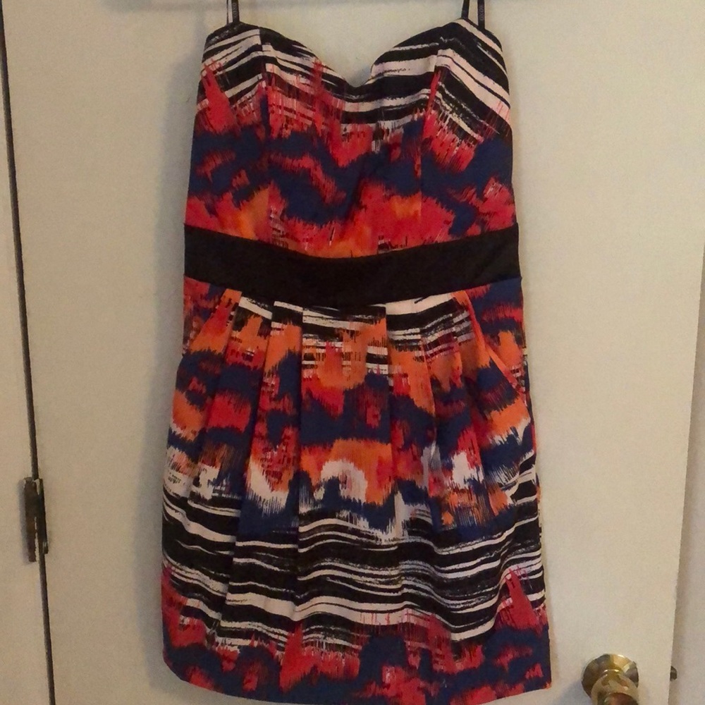 Colorful strapless dress from Macy’s